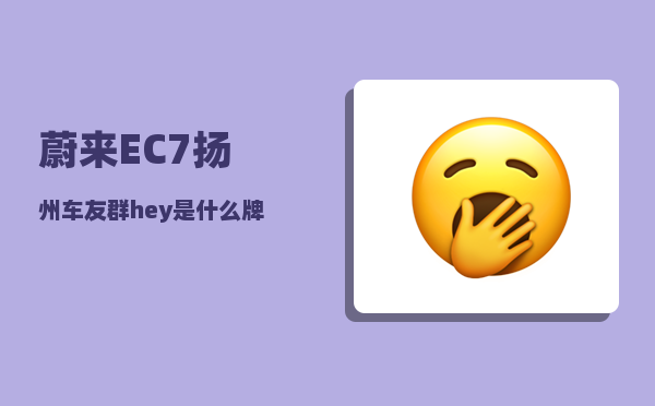 蔚来EC7扬州车友群_hey是什么牌子-图1