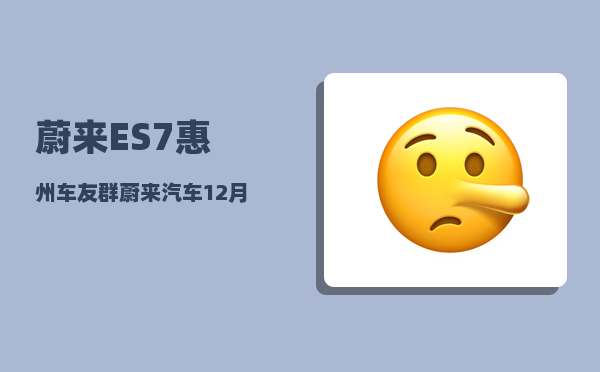 蔚来ES7惠州车友群_蔚来汽车12月销量-图1