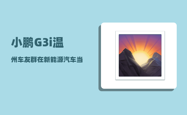 小鹏G3i温州车友群_在新能源汽车当中算是什么水平-图1