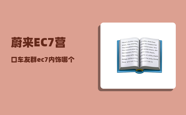 蔚来EC7营口车友群_ec7内饰哪个颜色好看-图1