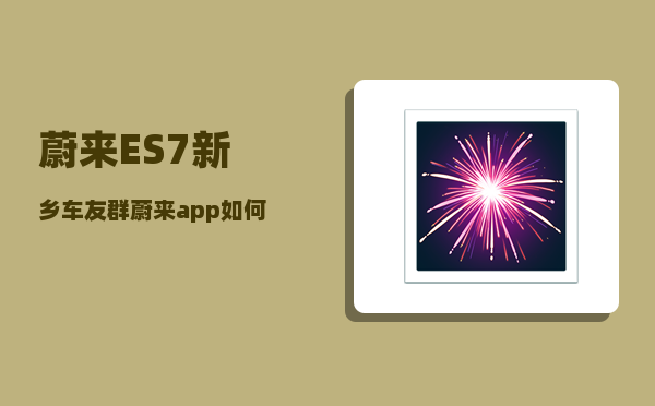 蔚来ES7新乡车友群_蔚来app如何查看行车轨迹-图1