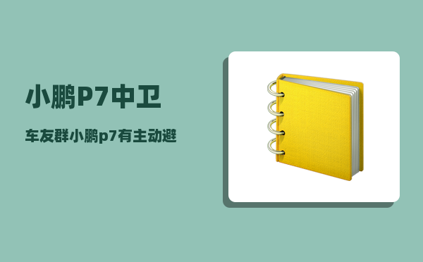小鹏P7中卫车友群_小鹏p7有主动避让吗-图1