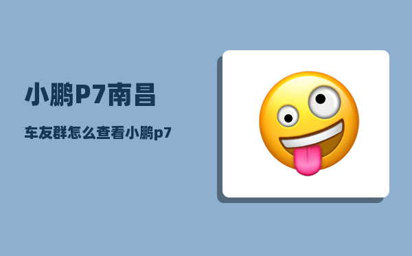 小鹏P7南昌车友群_怎么查看小鹏p7的配置-图1