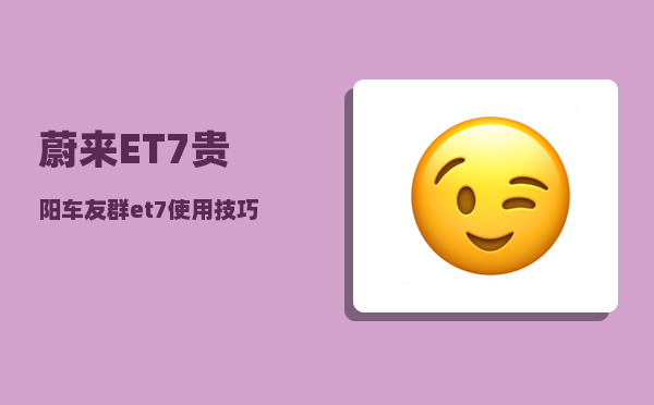 蔚来ET7贵阳车友群_et7使用技巧-图1
