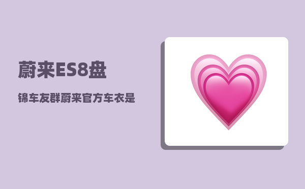 蔚来ES8盘锦车友群_蔚来官方车衣是什么牌子的-图1