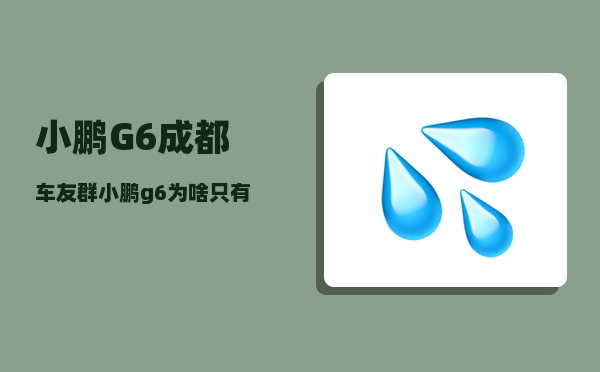 小鹏G6成都车友群_小鹏g6为啥只有一把钥匙-图1
