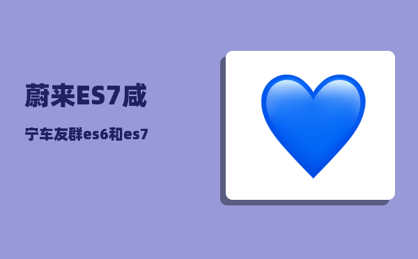 蔚来ES7咸宁车友群_es6和es7哪个值得买-图1
