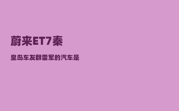 蔚来ET7秦皇岛车友群_雷军的汽车是什么牌子-图1