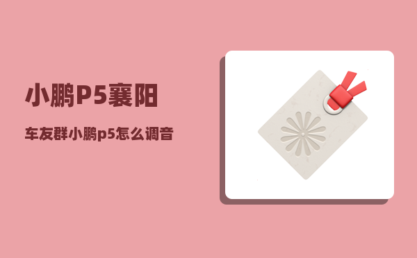 小鹏P5襄阳车友群_小鹏p5怎么调音乐音效-图1