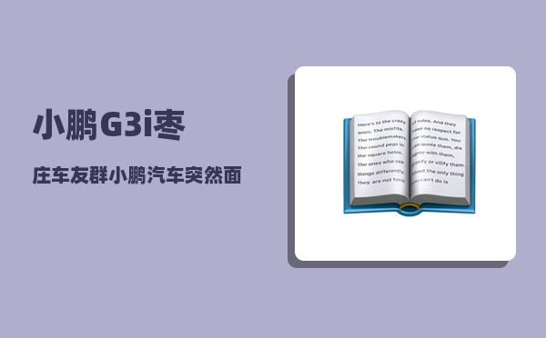 小鹏G3i枣庄车友群_小鹏汽车突然面临死亡的危机-图1