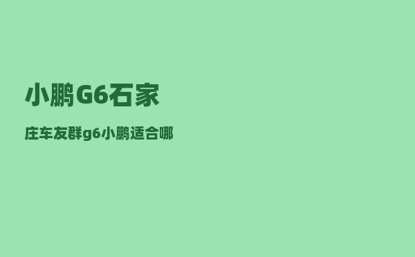 小鹏G6石家庄车友群_g6小鹏适合哪些人群-图1