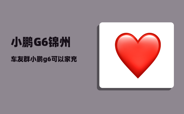 小鹏G6锦州车友群_小鹏g6可以家充吗-图1