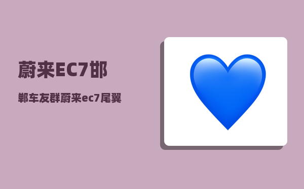 蔚来EC7邯郸车友群_蔚来ec7尾翼怎么开-图1