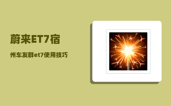 蔚来ET7宿州车友群_et7使用技巧-图1
