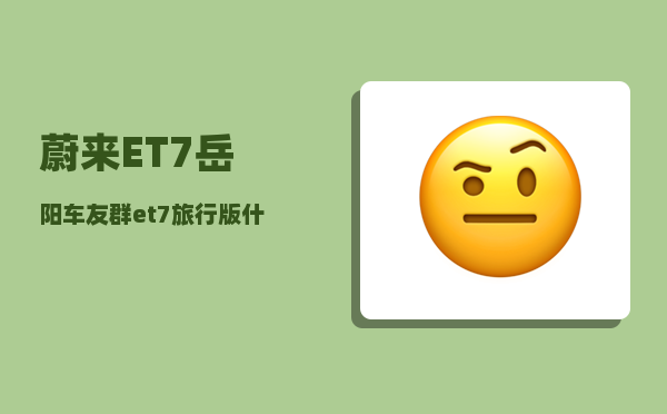 蔚来ET7岳阳车友群_et7旅行版什么时候出-图1