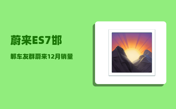 蔚来ES7邯郸车友群_蔚来12月销量-图1