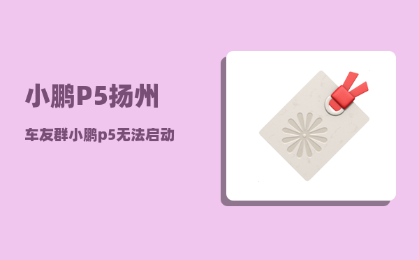 小鹏P5扬州车友群_小鹏p5无法启动-图1