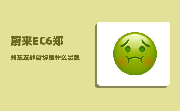 蔚来EC6郑州车友群_蔚辞是什么品牌-图1