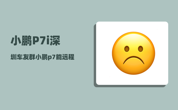 小鹏P7i深圳车友群_小鹏p7能远程启动吗-图1