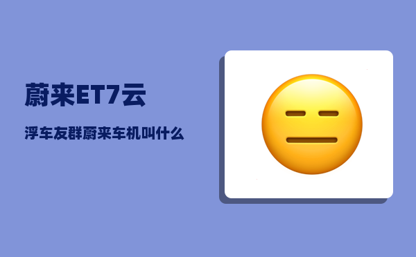 蔚来ET7云浮车友群_蔚来车机叫什么名字-图1