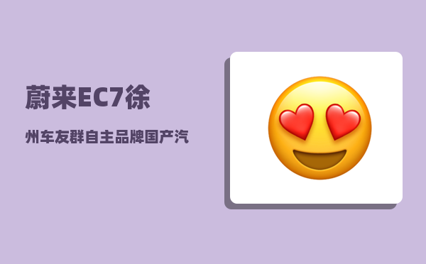 蔚来EC7徐州车友群_自主品牌国产汽车的一哥是谁-图1