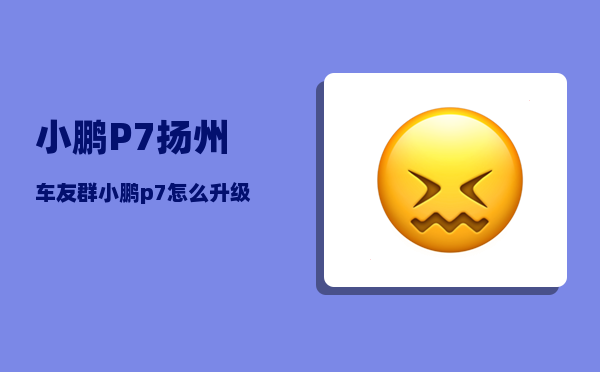 小鹏P7扬州车友群_小鹏p7怎么升级ota-图1