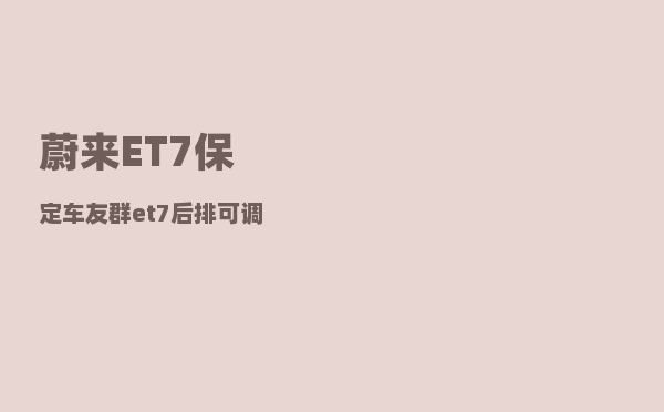 蔚来ET7保定车友群_et7后排可调吗-图1
