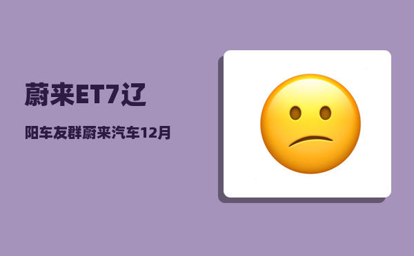 蔚来ET7辽阳车友群_蔚来汽车12月销量-图1