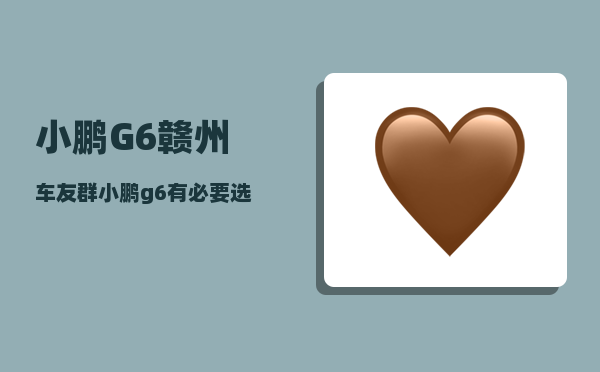 小鹏G6赣州车友群_小鹏g6有必要选ngp吗-图1