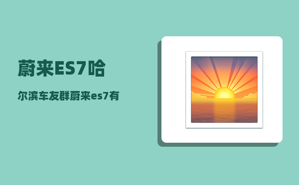 蔚来ES7哈尔滨车友群_蔚来es7有没有国家补贴-图1