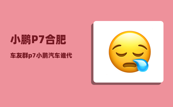 小鹏P7合肥车友群_p7小鹏汽车谁代工-图1