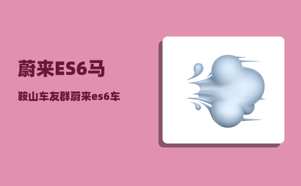 蔚来ES6马鞍山车友群_蔚来es6车载智能伙伴激活流程-图1