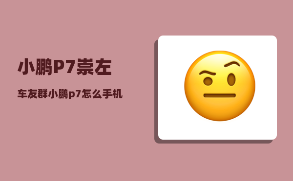 小鹏P7崇左车友群_小鹏p7怎么手机控制-图1