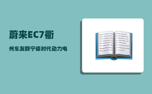 蔚来EC7衢州车友群_宁德时代动力电池市场占有率-图1