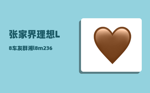 张家界理想L8车友群_湘l8m236是那里的车牌-图1