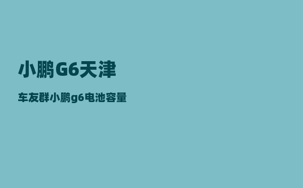 小鹏G6天津车友群_小鹏g6电池容量-图1