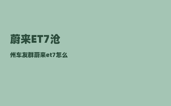 蔚来ET7沧州车友群_蔚来et7怎么关闭电源-图1