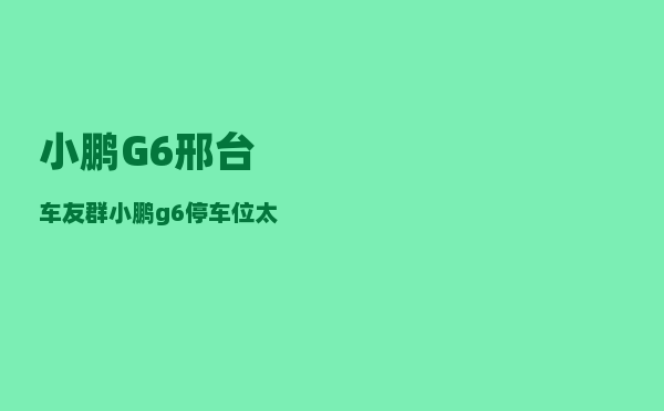 小鹏G6邢台车友群_小鹏g6停车位太窄怎么办-图1