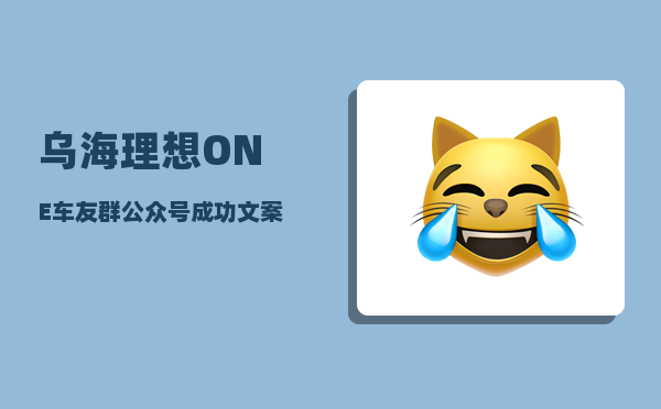 乌海理想ONE车友群_公众号成功文案有哪些-图1