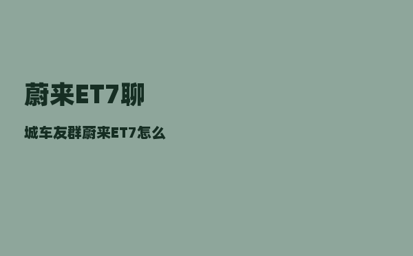 蔚来ET7聊城车友群_蔚来ET7怎么熄火-图1