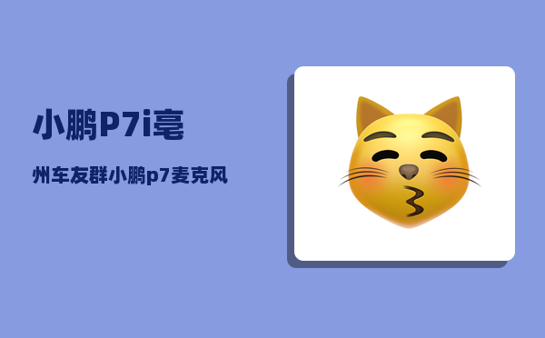 小鹏P7i亳州车友群_小鹏p7麦克风怎么连接不上-图1