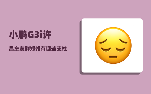 小鹏G3i许昌车友群_郑州有哪些支柱产业-图1