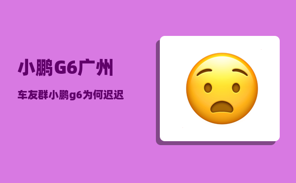 小鹏G6广州车友群_小鹏g6为何迟迟交付不了-图1