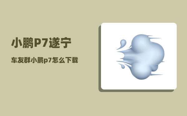 小鹏P7遂宁车友群_小鹏p7怎么下载第三方app-图1