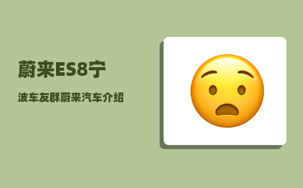 蔚来ES8宁波车友群_蔚来汽车介绍-图1