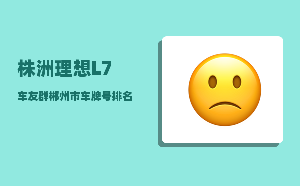 株洲理想L7车友群_郴州市车牌号排名-图1