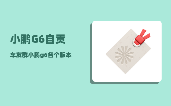 小鹏G6自贡车友群_小鹏g6交付礼包是什么-图1