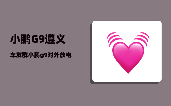 小鹏G9遵义车友群_小鹏g9对外放电功能原理-图1