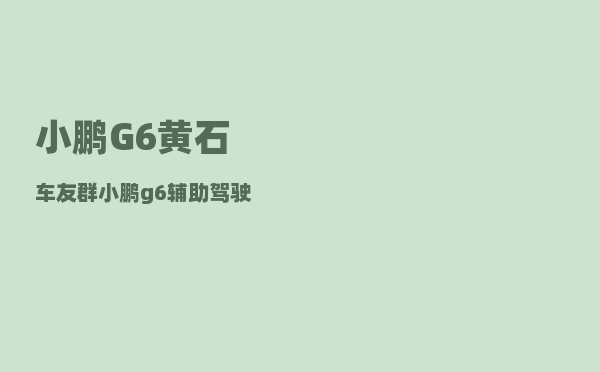 小鹏G6黄石车友群_小鹏g6辅助驾驶什么水准-图1