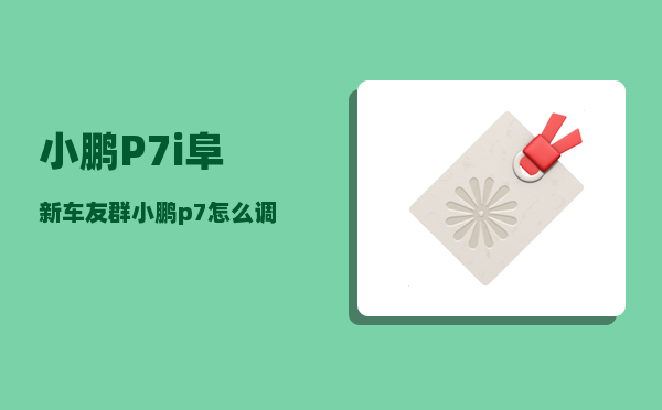 小鹏P7i阜新车友群_小鹏p7怎么调校-图1